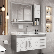 Stainless steel bathroom cabinet combination set Bathroom simple modern face wash toilet Wash basin Wash basin Mirror cabinet