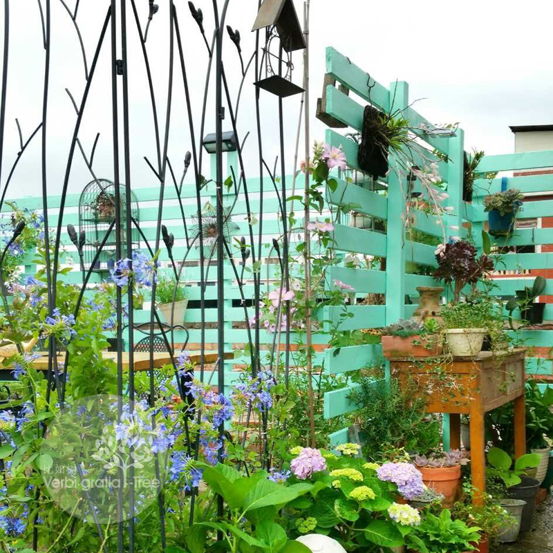 For example trees | outside single doing old iron art jade Lamfold folding screen partition garden climbing rattan frame home American countryside