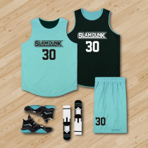Single-layer double-sided basketball suit mens customized training team uniform single-sided two-sided Jersey mens solid color series