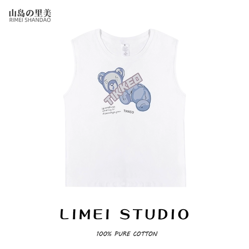 sanduolemen/山岛里美 Летняя футболка без рукавов, приятная телу майка топ, свободный крой