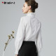 White shirt bottoming shirt long-sleeved stand collar 2024 slim cotton shirt spring wear professional women's wear temperament spring and autumn