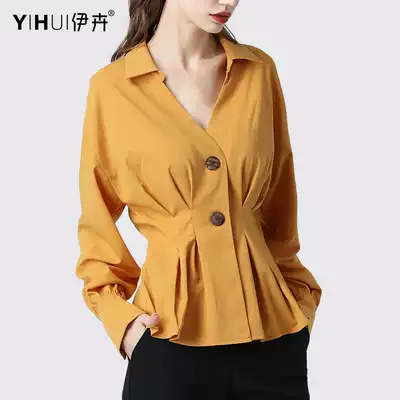 Design sense shirt women long sleeve fashion shirt foreign style autumn clothes 2021 New shirt professional waist thin temperament