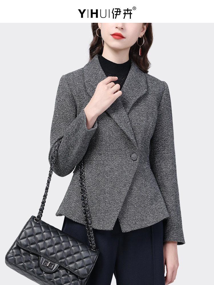 Xiaoxiang wind woolen coat women's short style woolen slim slim suit professional temperament 2022 autumn and winter new style