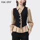 Sweater Vest Vest with Shirt Two-piece Suit Women's Professional Top Vest Design Sense Fashion Autumn Shirt