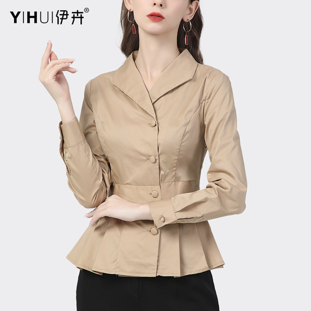 European Station Spring and Autumn Design Sense Shirt Women's New Long-sleeved Shirt All-match Professional Tops Slim and Slim Temperament