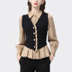 Sweater Vest Vest with Shirt Two-piece Suit Women's Professional Top Vest Design Sense Fashion Autumn Shirt