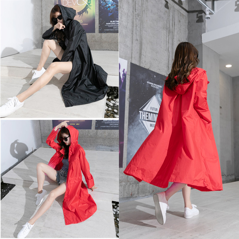 Rainoutwear Women's Long Full-Body Travel Lightweight Breathable Hiking Windbreaker Style Korean Style Cute Rainoutwear Jacket Trendy Brand