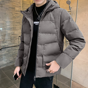 男士外套冬季韩版修身短款棉袄连帽棉服