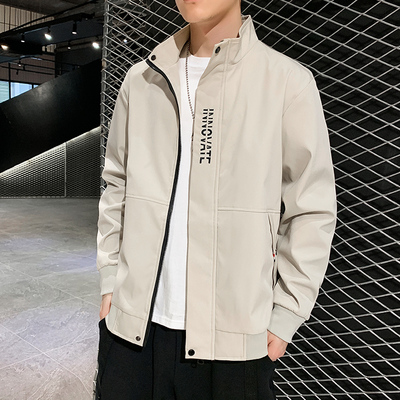 初伦2020春秋外套男潮流韩版立领夹克