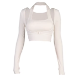 Топ с чашечками для йоги, сексуальное нижнее белье, спортивный лонгслив, комплект для тренировок для спортзала, для бега