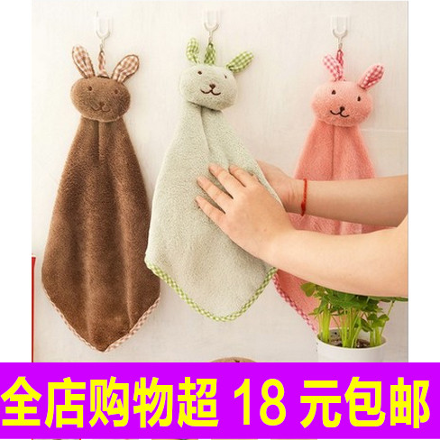 Korean children's cartoon hand towel can be hung cute handkerchief cloth small towel wipe pure cotton wipe water absorption household can not drop