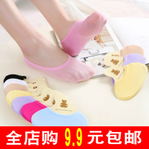 Ultra-thin ladies boat Socks raw cotton short stockings Net red shallow socks thin batch non-slip autumn and winter invisible solid color