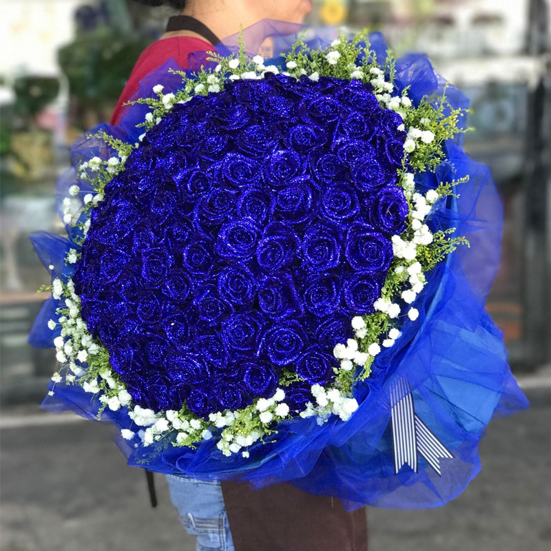 99 Blue Demoneky Blue Rose Express Changsha Festival Fresh Flower Shop Sent Flowers Changchun Jilin Xi'an Shaoyang Guangzhou