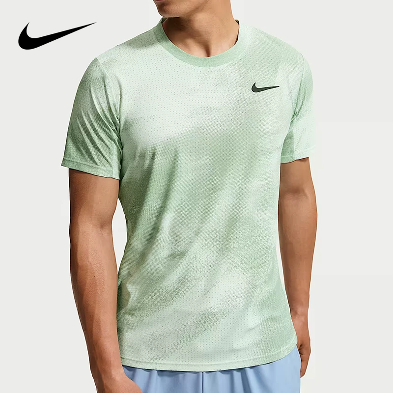 Nike, спортивная форма теннисная, футболка Quick Dry с коротким рукавом