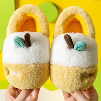 Children Cotton Slippers Women Autumn winter Indoor anti-slip Home Warmth Men and women Cute Bag Heel plush baby cotton shoes