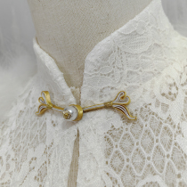 K112C flower and leaf one-word hard-edge disc buckle Chinese style Hanfu cheongsam decorative buckle cashmere silk suitable for various fabrics