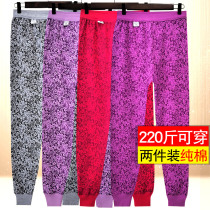 Fat plus size plus long pants womens cotton middle-aged and elderly people loose spring and autumn old-fashioned cotton warm cotton pants