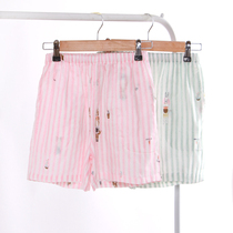 2 pairs of pajama pants women Summer Shorts cotton cotton gauze thin loose large size home pants can be worn outside at home