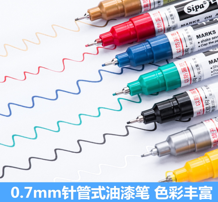 Hand-painted DIY clothing clothes T-shirt painting shoes graffiti black and white waterproof not fade tire paint fine paint marker pen