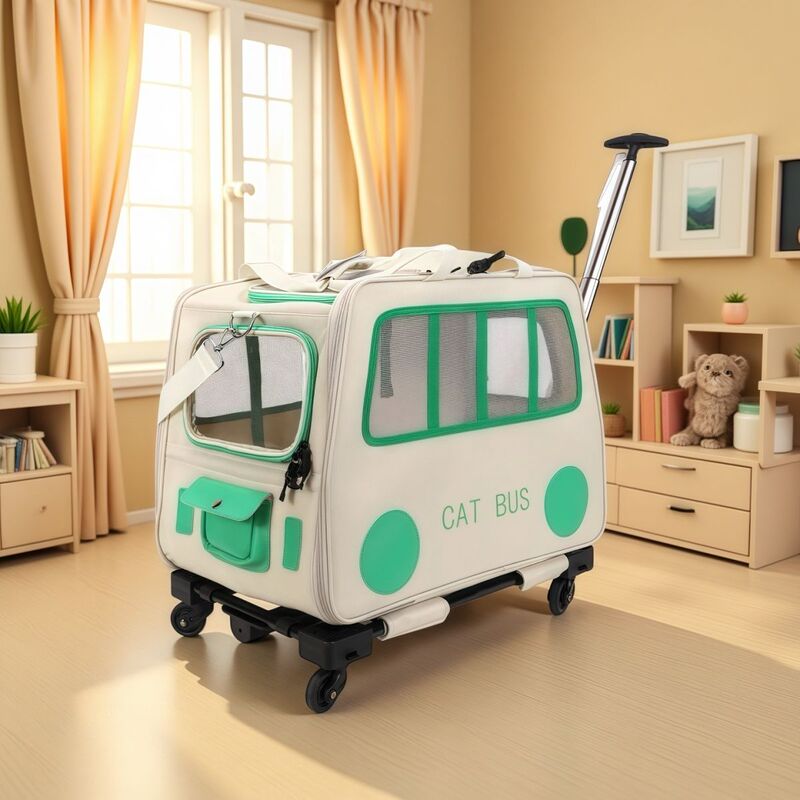 New Pet Trolley Box, Portable, Large Capacity, Breathable, Foldable Pet Outing Backpack, Can Be Carried as a Cat Backpack
