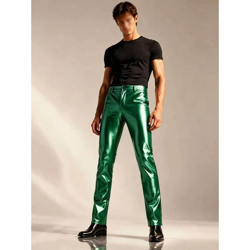 2026 New Men's Straight-Leg Casual Pants, Fashionable Metallic Shiny Disco-Style Glossy Party Pants 2026 New Men's Straight-Leg Casual Pants, Fashionable Metallic Shiny Disco-Style Glossy Party Pants