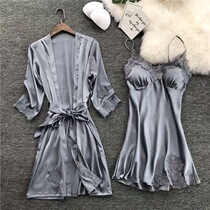  Pajamas womens 2020 new fun pajamas sexy womens home clothes womens thin ice silk pajamas womens autumn and winter models