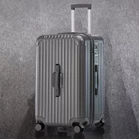 Модель с застежкой-молнией большой емкости, устойчивой к царапинам, темно-серая [таможенный замок + бесшумное колесо]