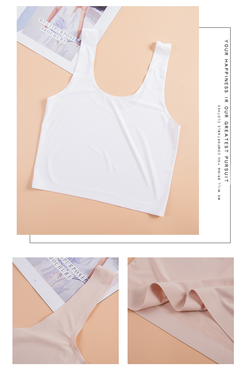 Băng lụa thoáng khí chống ánh sáng phần mỏng ống trên dây đeo vest mùa hè cô gái sinh viên đồ lót chạm đáy ngực pad áo lót nữ dễ thương