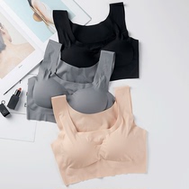 No trace thin underwear sleep girl bra gathers large size without steel ring sports vest anti-light chest summer