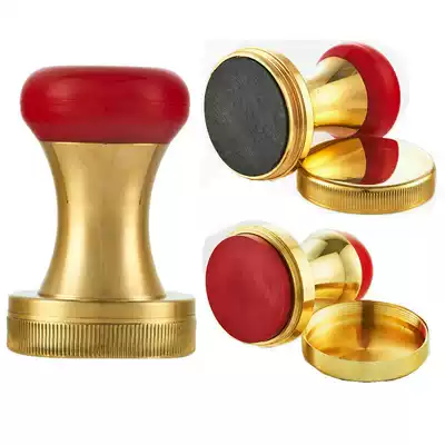 All copper seal material wholesale new copper shell with hard pad round financial red glue machine carving rubber core does not deform