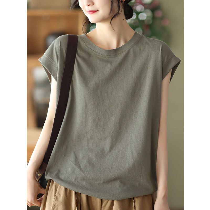 High-End Casual Style Sleeveless Vest Top with Side Anti-Exposure T-Shirt, New Summer Versatile Women's Clothing