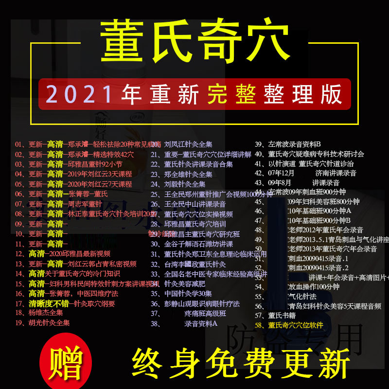 The latest practical Dong's acupuncture-moxibustion chives full set Yang Weijie Zhengjing Xuejing Course Liu Hongyun Spurs Blood Liao Law