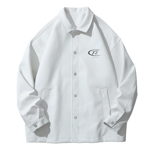 Белая демисезонная куртка, оверсайз, свободный крой