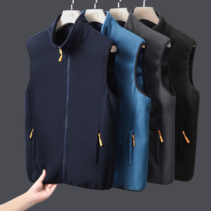 抓绒马甲男冬季老头无袖背心摇粒绒保暖外套