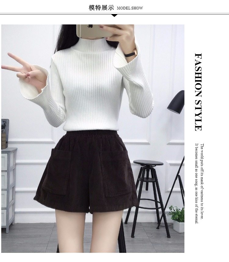 Béo em gái mùa thu và mùa đông thun eo quần nhung rộng chân quần short nữ cỡ lớn rộng mỏng mỏng giản dị túi lớn quần ủng thời trang nữ 2021