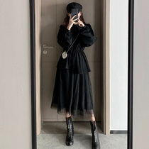 Early autumn womens suit 2019 temperament two-piece skirt royal sister Fashion Light mature early autumn small man with high