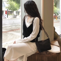 Autumn 2020 new women can salt sweet long sleeve dress French gentle style dress heart machine design sense