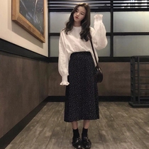 2021 New early autumn Net Red fashion foreign style goddess Fan suit female imperial sister temperament fried street two-piece skirt