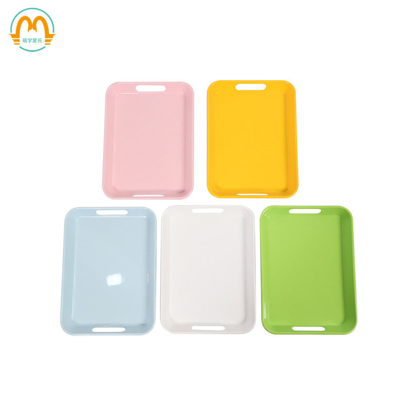 Meng's teaching aids to contain the anti-porcelain melamine early to teach daily work debatable colorful toner blue and yellow green white care tray