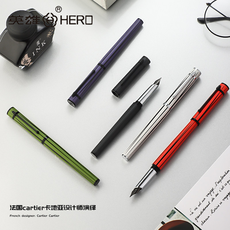 HERO Brand Official Flagship Store Genuine Fountain Pen H605 Men's High-End Simple Business Adult Signature Pen Calligraphy Pen Engraving Gift Gift Box for Leaders and Teachers