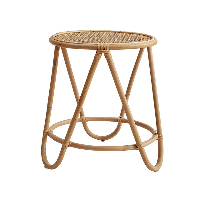 Ins rattan small coffee table simple round small side few homestay handmade round dining chair combination rattan chair screen Japanese style