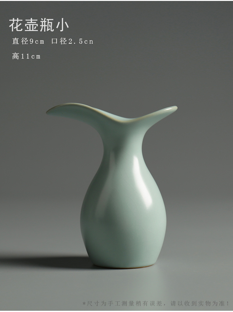 Yuxuan 汝 lò hoa chèn gốm retro Zen nhỏ bình thủy sáng tạo trang trí văn phòng nhà trang trí - Vase / Bồn hoa & Kệ các mẫu chậu hoa đẹp
