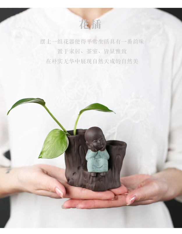 Yu Xuan Creative Zen đôi cọc gỗ nhỏ hoa tay trang trí trang trí nước văn hóa hoa bình phòng khách trang trí - Vase / Bồn hoa & Kệ