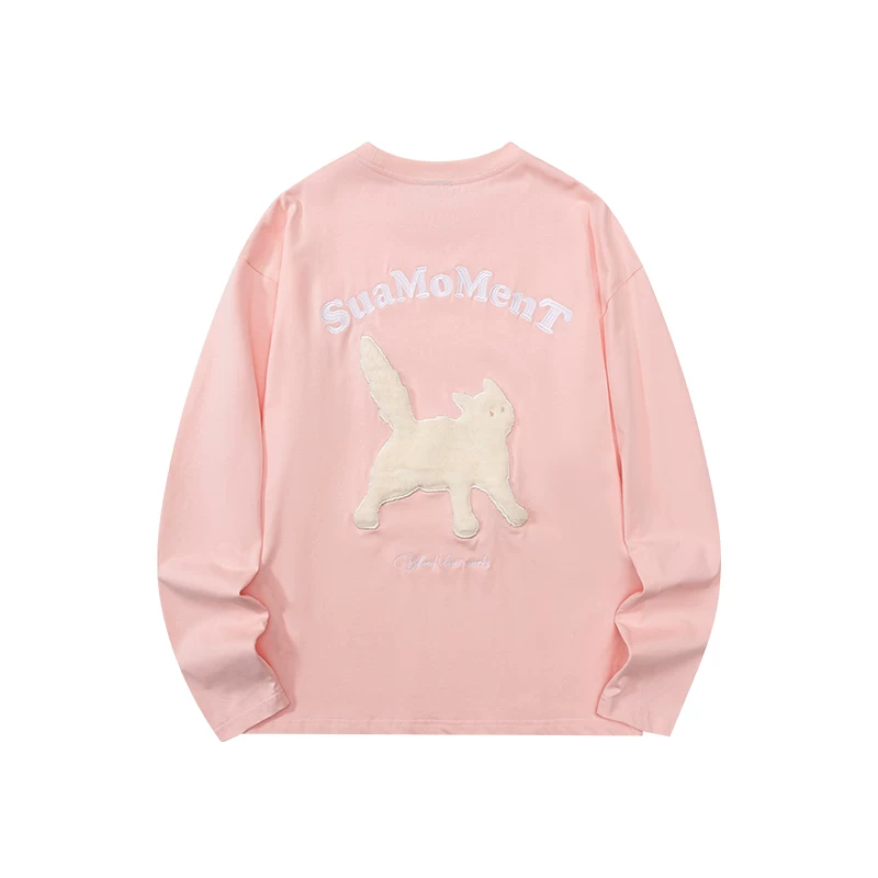 SuaMoment Velvet летняя мультфильмовая футболка, с длинным рукавом для отдыха