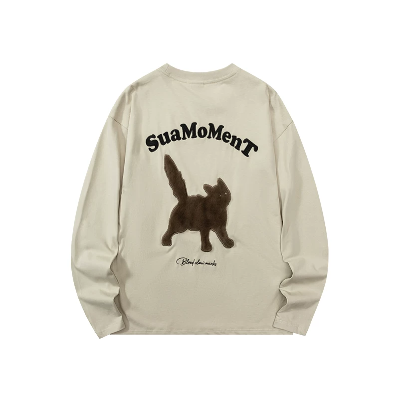 SuaMoment Velvet летняя мультфильмовая футболка, с длинным рукавом для отдыха