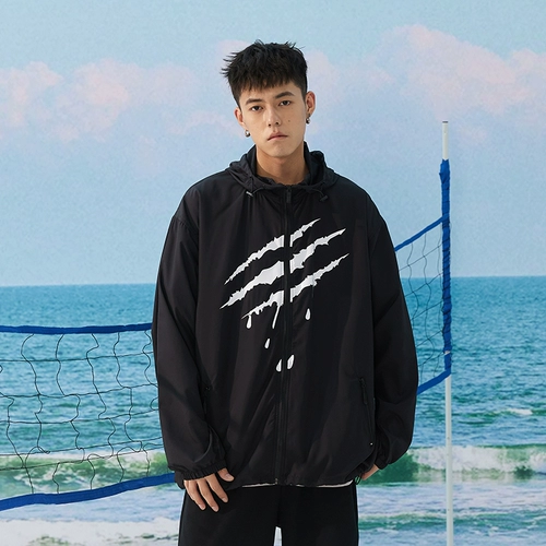 [Та же самая модель долины синего императора] Стрематные царапины за буквой Тонкая солнцезащитная одежда Летний антигультравиолетовый прилив