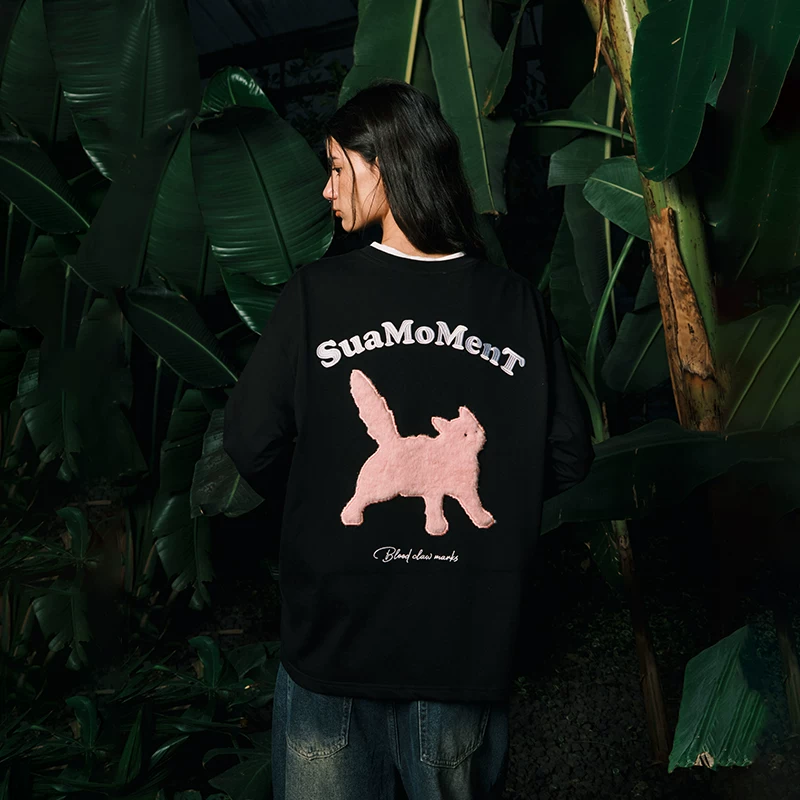 SuaMoment Velvet летняя мультфильмовая футболка, с длинным рукавом для отдыха