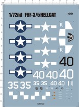 61900-5812 1 72 f6f-35 hellcat combat aircraft aircraft US military model decal 1