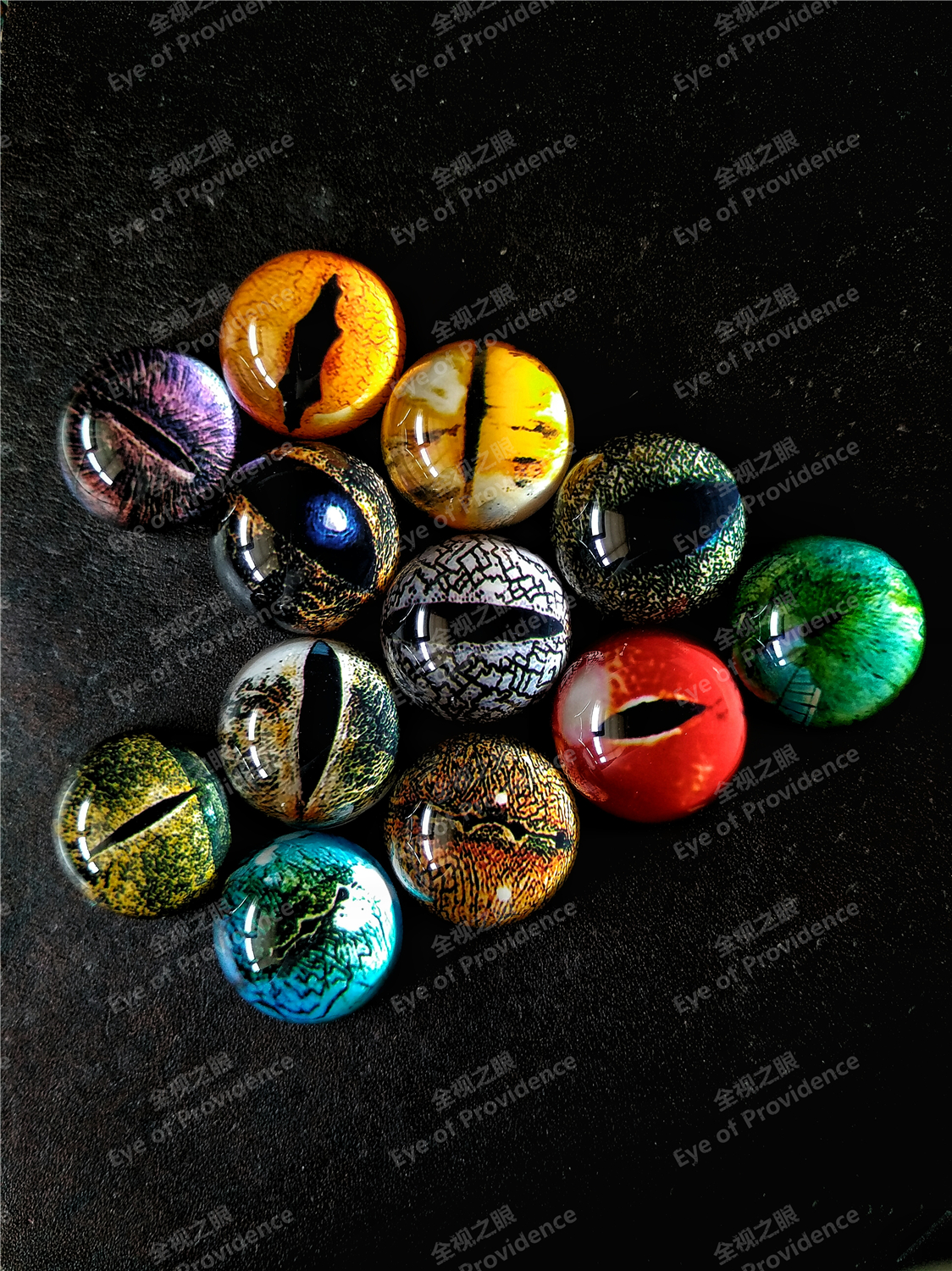 Glazed fake specimen cat felt all-seeing eyes ring tool leather diy mobile phone case jewelry twist twist longan