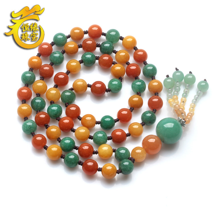 Natural Dongling Yu Pearl national wind characteristic sweater chain 10mm is 90 cm long